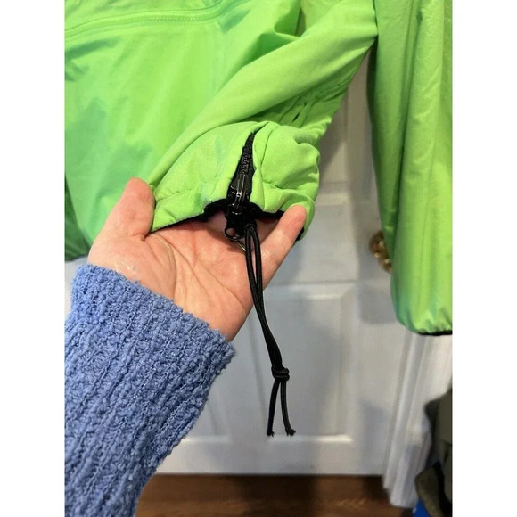 Vintage Men’s Gap Arctic Fleece Reversible Zip Up L Neon Green Black 90s‎ Y2k - Picture 7 of 13